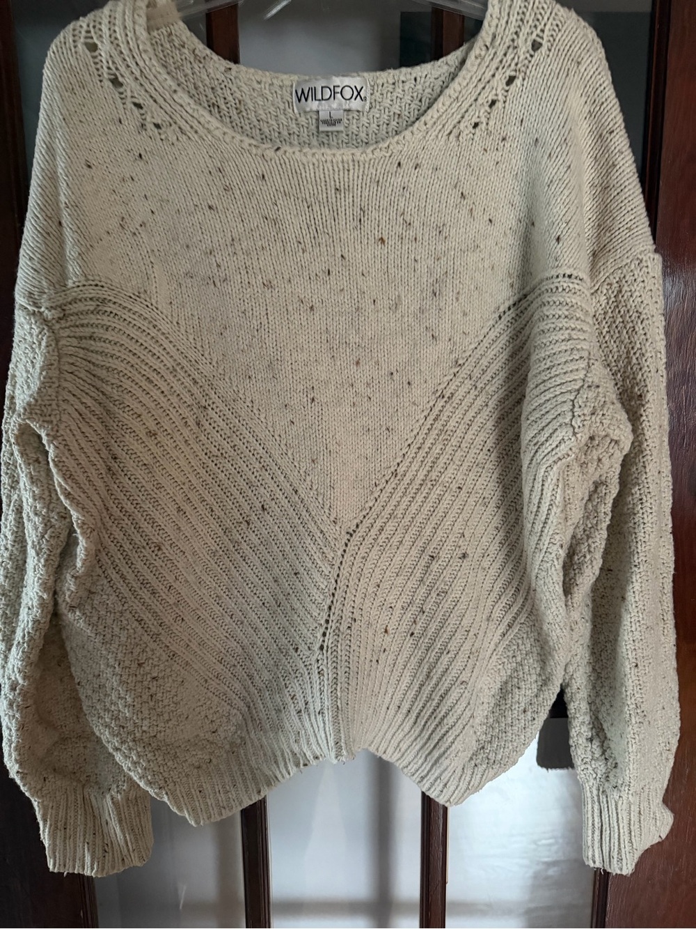Wildfox Cream Speckled Crewneck Sweater